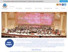 Tablet Screenshot of harmonyforpeace.org